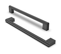 FURNIWARE 5 piezas manija de gabinete, distancia de orificio de 224 mm, manijas de muebles de acero inoxidable, tiradores de armario, manija de gabinete de cocina,negro mate