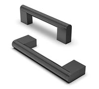 FURNIWARE 5 piezas manija de gabinete, distancia de orificio de 96 mm, manijas de muebles de acero inoxidable, tiradores de armario, manija de gabinete de cocina,negro mate