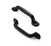 FURNIWARE 5 unidades de tiradores de armario de cocina en mate negro, hardware para armario, tiradores para cajones, armario de cocina, cajón, armario, tiradores para puertas, latón, 96 mm de