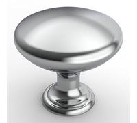 FURNIWARE Paquete de 12 pomos sólidos redondos cromados para gabinete, puerta de cocina, 30 mm de diámetro
