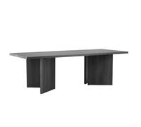 FURNLUX BASSHOLMEN Mesa de comedor, 240 x 100 x 75 cm, color negro, tablero de fibra de densidad media, robusta y elegante, 73 kg