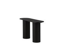 FURNLUX Bianca - Mesa consola ovalada (tablero de fibra de densidad media, 130 x 40 x 72 cm, patas acanaladas), color negro