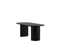 FURNLUX Bianca - Mesa de comedor ovalada (90 x 200 x 75 cm, tablero DM, 55 kg), color negro