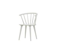 FURNLUX Bobby Silla de comedor escandinava, silla de salón, diseño ergonómico, madera de caucho gris, 55 x 53 x 76 cm, 11 kg, respaldo redondeado