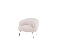 FURNLUX Derry Sillón retro para salón, tapizado con funda textil, color beige, 70 x 79 x 69 cm, profundidad del asiento 50 cm, altura del asiento 46 cm, respaldo curvado