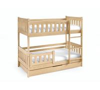 FURNLUX Litera Litera, 198 x 86 x 141 cm, cama infantil, cama alta, beige, moderna, con cajón, madera de pino, litera doble
