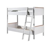 FURNLUX London - Litera de melamina y pino macizo (90 x 200 cm, 139 x 211 x 160 cm), color blanco