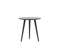 FURNLUX Mesa auxiliar ASKIM, color negro, MDF y acero, 48 x 50 x 48 cm, diseño minimalista, certificado FSC