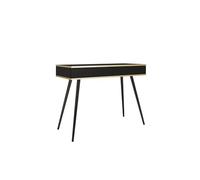 FURNLUX Mesa consola ORO, color negro, melamina, MDF/ABS, 102 x 50 x 79 cm, rectangular, diseño moderno, para pasillo y salón