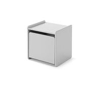 FURNLUX Mesita de noche, gris, 40 x 36 x 41 cm, 6 kg, MDF con patas de madera de pino, requiere montaje, rectangular, con instrucciones de montaje, muebles de habitación infantil de la colección KIDDY