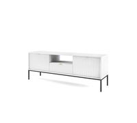 FURNLUX Mueble TV Avon, blanco, 154 x 39 x 56 cm, 32 kg, estilo retro, requiere montaje, rectangular, incluye instrucciones de montaje (idioma español no garantizado)