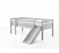 FURNLUX Pino - Cama alta (90 x 200 cm, 175 x 208 x 83 cm), color blanco, estilo escandinavo, con somier, pino macizo