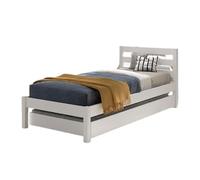 FURNLUX Pino - Cama individual (90 x 200 cm, madera de pino, 98 x 211 x 85 cm), diseño minimalista