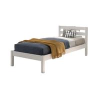 FURNLUX Pino - Cama individual (90 x 200 cm, madera de pino, 98 x 211 x 85 cm), diseño minimalista