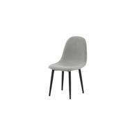 FURNLUX Silla infantil, gris, 33 x 58 x 60 cm, 1 kg, funda textil, patas de metal negro, requiere montaje, respaldo redondeado, con instrucciones de montaje (idioma español no garantizado)