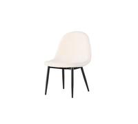 FURNLUX Silla infantil textil, blanco/negro, 43 x 42 x 62 cm, tela de peluche, altura del asiento 31 cm