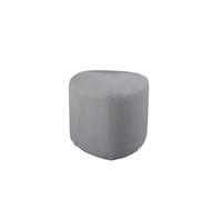 FURNLUX Taburete otomano, tejido de poliéster, gris, 46 x 46 x 41 cm, espuma, altura del asiento 40 cm