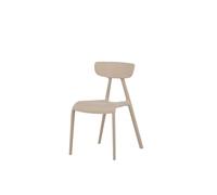 FURNLUX Ursholmen - Silla de comedor, diseño escandinavo, para cocina y salón, asiento profundo, plástico, beige, 49 x 54 x 80 cm, profundidad del asiento: 40 cm, 20 kg