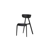 FURNLUX Ursholmen - Silla de comedor escandinava para cocina y sala de estar, asiento profundo de plástico negro, 54 x 49 x 80 cm, profundidad del asiento: 40 cm, 20 kg