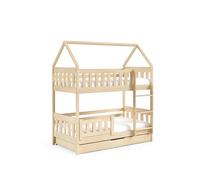 FURNLUX Zuzia - Cama infantil (80 x 160 cm, diseño moderno, con cajón, madera de pino, 168 x 86 x 185 cm), color beige