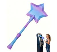 FURONGHUAK Bacchetta Magica Carta di Credito Colore Cosmico, Porta Carta Contactless Stampato in 3D, Bacchetta per Pagamenti con Scomparto Nascosto Design Stella(Azul Claro