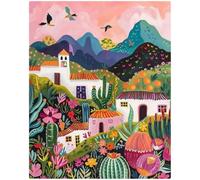 FURONGHUAK Pintar por Numeros Adultos, DIY Pintura por Números, Kit de Pintura al óleo de Lienzo DIY para con Pinceles, Pigmento Acrílico sin marco 40 x 50cm-Valle colorido