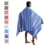 furora HOLIDAY Toalla de Playa Fouta de 1 x 2 m, de algodón, para Vacaciones, imprescindible, Toalla de Playa, XXL, Larga, Ligera y Ahorra Espacio, Manta, Toalla de baño (Azul Real)