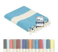 furora Holiday Toalla Playa Grande, Algodon 100 x 200 cm - Compacto, Ligero, Suave | Fouta Beach Towel con Flecos, Pareo, Toallas Piscina Mujer + Hombre | Manta de Viaje y Playa y Manta Picnic