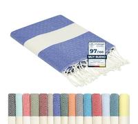 furora Holiday Toalla Playa Grande, Algodon 100 x 200 cm - Compacto, Ligero, Suave | Fouta Beach Towel con Flecos, Pareo, Toallas Piscina Mujer + Hombre | Manta de Viaje y Playa y Manta Picnic