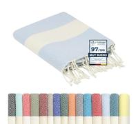 furora Holiday Toalla Playa Grande, Algodon 100 x 200 cm - Compacto, Ligero, Suave | Fouta Beach Towel con Flecos, Pareo, Toallas Piscina Mujer + Hombre | Manta de Viaje y Playa y Manta Picnic