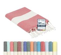 furora Holiday Toalla Playa Grande, Algodon 100 x 200 cm - Compacto, Ligero, Suave | Fouta Beach Towel con Flecos, Pareo, Toallas Piscina Mujer + Hombre | Manta de Viaje y Playa y Manta Picnic