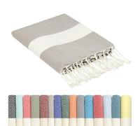 furora Holiday Toalla Playa Grande, Algodon 100 x 200 cm - Compacto, Ligero, Suave | Fouta Beach Towel con Flecos, Pareo, Toallas Piscina Mujer + Hombre | Manta de Viaje y Playa y Manta Picnic