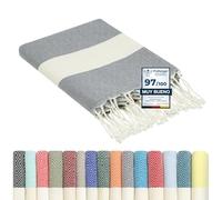 furora Holiday Toalla Playa Grande, Algodon 100 x 200 cm - Compacto, Ligero, Suave | Fouta Beach Towel con Flecos, Pareo, Toallas Piscina Mujer + Hombre | Manta de Viaje y Playa y Manta Picnic