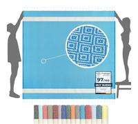 furora HOLIDAY Toalla Playa Grande GIGANTE (algodon) 200 x 200 cm - compacto, ligero, suave | Fouta Beach Towel con Flecos, Pareo, Toalla Piscina mujer + hombre | Manta de Viaje y Playa y Manta Picnic