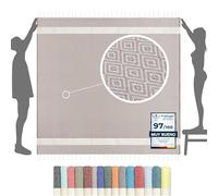 furora HOLIDAY Toalla Playa Grande GIGANTE (algodon) 200 x 200 cm - compacto, ligero, suave | Fouta Beach Towel con Flecos, Pareo, Toalla Piscina mujer + hombre | Manta de Viaje y Playa y Manta Picnic