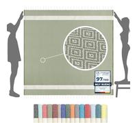 furora HOLIDAY Toalla Playa Grande GIGANTE (algodon) 200 x 200 cm - compacto, ligero, suave | Fouta Beach Towel con Flecos, Pareo, Toalla Piscina mujer + hombre | Manta de Viaje y Playa y Manta Picnic