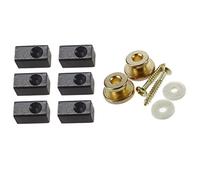 FURREN 2 botones de correa dorada con tornillo de montaje y 6 piezas de cuerda de bloqueo de presión para puente de trémolo de guitarra