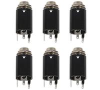FURREN 6Pc Black Guitar Endpin Jack 6.35 de Entrada para Cualquier Guitar Eq Pickup Output Piezas Y Accesorios de Guitarra