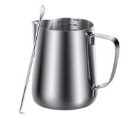 FURREN Jarra de Espuma de Leche 350Ml (12Oz) Jarras de Vapor Acero Inoxidable Leche CAF¨¦ Capuchino Latt¨¦ Arte Jarras de Vapor Barista Jarra de Leche con Bol¨ªGrafo