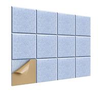 FURREN Paquete de 12 paneles acústicos autoadhesivos, paneles absorbentes de sonido de 12 x 12 x 0.4 pulgadas, para estudio de grabación, oficina, hogar, azul