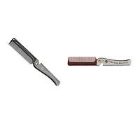 FURREN Peine plegable de bolsillo para hombre, 2 unidades, de polipropileno, para desenredar el pelo, barba, de metal, color marrón y negro