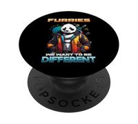 Furries We Want To Be Different I Panda Furry Cosplay PopSockets PopGrip Adhesivo