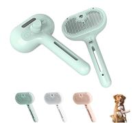 Furry Basics Brush, Furry Basic Pet Grooming Brush, 3-in-1 Self-Cleaning Steam Pet Brush for Shedding Matted Hair (Green)