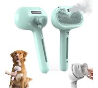 Furry Basics Brush, Kivori Pet Grooming Brush Steamer, 3-in-1 Pet Grooming Brush with Steam & Self-Cleaning Silicone Bristles (Green)