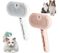 Furry Basics Pet Brush, Furrybasics Pet Grooming Brush, Labrador Charm Pet Steam Brushes for Dogs and Cats, Pet Spray Hair Removal Comb (White+Pink)