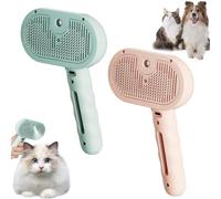 Furry Basics Pet Brush, Furrybasics Pet Grooming Brush, Labrador Charm Pet Steam Brushes for Dogs and Cats, Pet Spray Hair Removal Comb (Pink+Green)