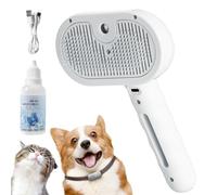 Furry Basics Pet Grooming Brush, Steam Brush for Dogs, Pet Spray Hair Removal Comb, Kivori Grooming Vapor Comb (White)