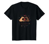 Furry Buddies Forever Pet Love Heart Paw Camiseta, Niños, Negro, 6 años