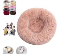 Furry Cat Donut, Furry Donut Cat, Cat Donut Bed, Washable Anti-Anxiety Donut Dog Cuddler Bed, Non-slip Bottom Winter Pet Plush Bed, Round Cat Bed Pet Mattress Warm Comfortable (70*70cm(28*28in),Pink)
