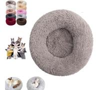 Furry Cat Donut, Furry Donut Cat, Cat Donut Bed, Washable Anti-Anxiety Donut Dog Cuddler Bed, Non-slip Bottom Winter Pet Plush Bed, Round Cat Bed Pet Mattress Warm Comfortable (70*70cm(28*28in),Beige)